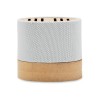 Haut-parleur Éco-responsable Personnalisé en Bambou RPET - BOOL Couleurs : blanc accessoire événementiel unique