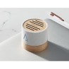 Haut-parleur Éco-responsable Personnalisé en Bambou RPET - BOOL Couleurs : blanc cadeau affaires élégant