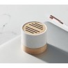 Haut-parleur Éco-responsable Personnalisé en Bambou RPET - BOOL Couleurs : blanc cadeau entreprise pas cher