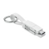 Porte-clés 4 en 1 Personnalisé avec Câble de Chargement - KEY C Matières : métal Couleurs : blanc
