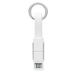 Porte-clés 4 en 1 Personnalisé avec Câble de Chargement - KEY C Matières : métal Couleurs : blanc 2