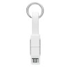 Porte-clés 4 en 1 Personnalisé avec Câble de Chargement - KEY C Matières : métal Couleurs : blanc cadeau entreprise pas cher