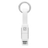 Porte-clés 4 en 1 Personnalisé avec Câble de Chargement - KEY C Matières : métal Couleurs : blanc objet promotionnel éco-respons