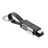 Porte-clés 4 en 1 Personnalisé avec Câble de Chargement - KEY C Matières : métal Couleurs : noir personnalisable avec votre logo