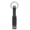 Porte-clés 4 en 1 Personnalisé avec Câble de Chargement - KEY C Matières : métal Couleurs : noir goodies publicitaire événementi