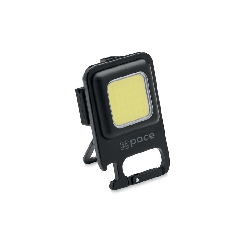 Lampe Multifonctionnelle Pratique et Puissante COB - BOC Matières : aluminium Couleurs : noir goodies publicitaire événementiel