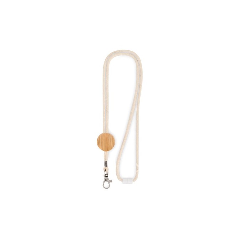 Lanyard en coton personnalisé  - KARA Matières : coton Couleurs : beige personnalisable avec votre logo