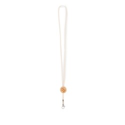 Lanyard en coton personnalisé  - KARA Matières : coton Couleurs : beige cadeau entreprise pas cher