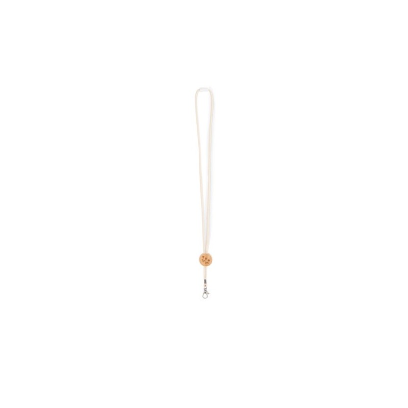 Lanyard en coton personnalisé  - KARA Matières : coton Couleurs : beige cadeau entreprise pas cher