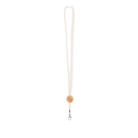 Lanyard en coton personnalisé  - KARA Matières : coton Couleurs : beige cadeau entreprise pas cher