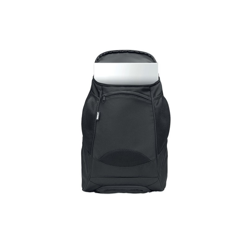 Sac à dos de sport  et personnalisable en RPET 600D - OLYMPIC Matières : PET Couleurs : noir goodies publicitaire événementiel