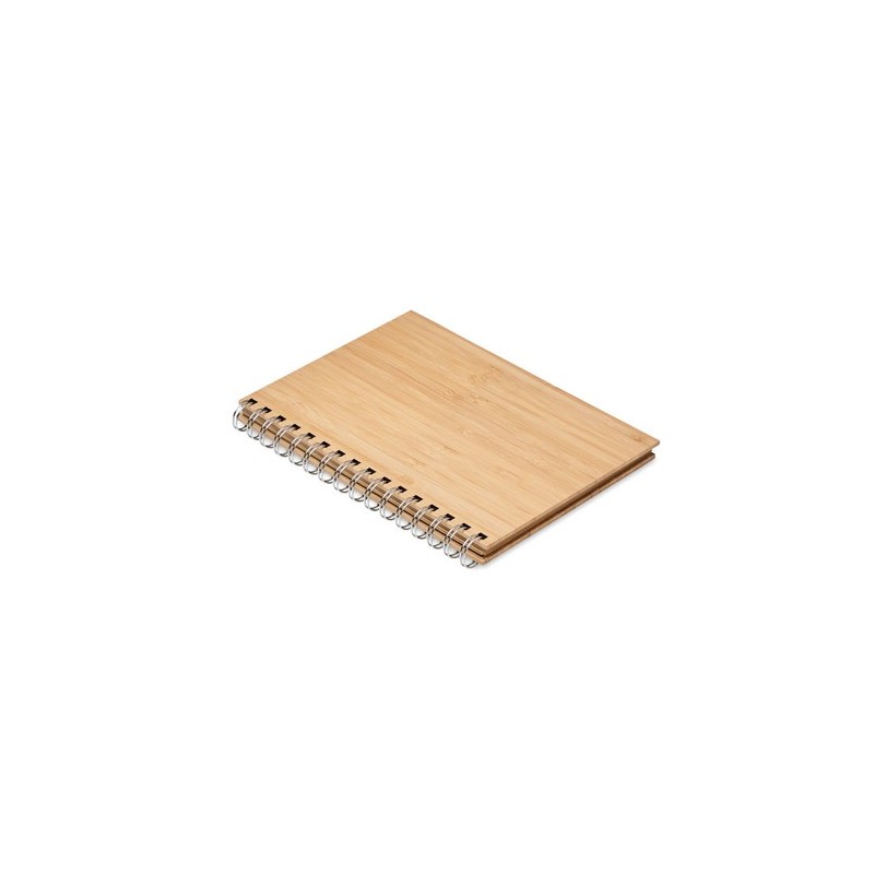 Carnet à spirale A5  en bambou personnalisé - BRAM Matières : bambou Couleurs : bois
