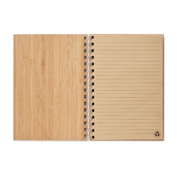 Carnet à spirale A5  en bambou personnalisé - BRAM Matières : bambou Couleurs : bois cadeau entreprise pas cher