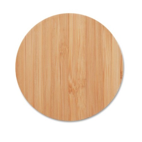 Chargeur sans fil  en bambou 15W - RUNDO LUX Matières : bambou Couleurs : bois personnalisable avec votre logo