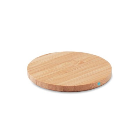 Chargeur sans fil  en bambou 15W - RUNDO LUX Matières : bambou Couleurs : bois cadeau entreprise pas cher