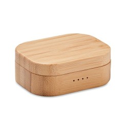 Écouteurs TWS Éco-responsables en Bambou avec Étui - JAZZ BAMBOO Matières : ABS Couleurs : bois cadeau entreprise pas cher
