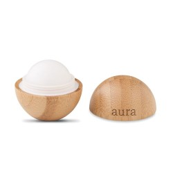 Baume à lèvres  en boîtier bambou - SOFT LUX Matières : cire Couleurs : bois cadeau entreprise pas cher