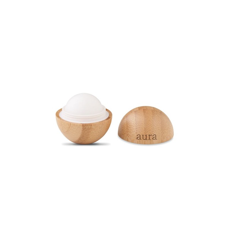 Baume à lèvres  en boîtier bambou - SOFT LUX Matières : cire Couleurs : bois cadeau entreprise pas cher