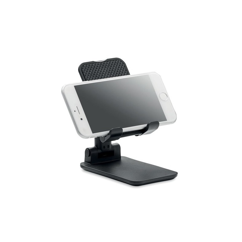 Support Téléphone Pliable en ABS Personnalisé FLOB Matières : ABS Couleurs : noir personnalisable avec votre logo