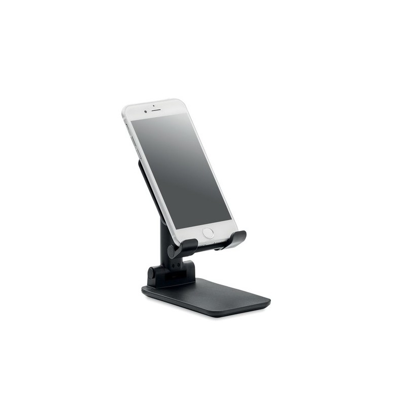 Support Téléphone Pliable en ABS Personnalisé FLOB Matières : ABS Couleurs : noir cadeau entreprise pas cher