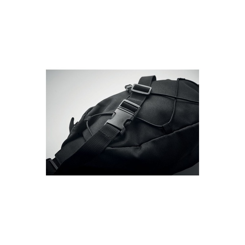 Sac Banane Éco-responsable Personnalisé 600D RPET - BROTT Matières : PET recyclé Couleurs : noir impression haute définition
