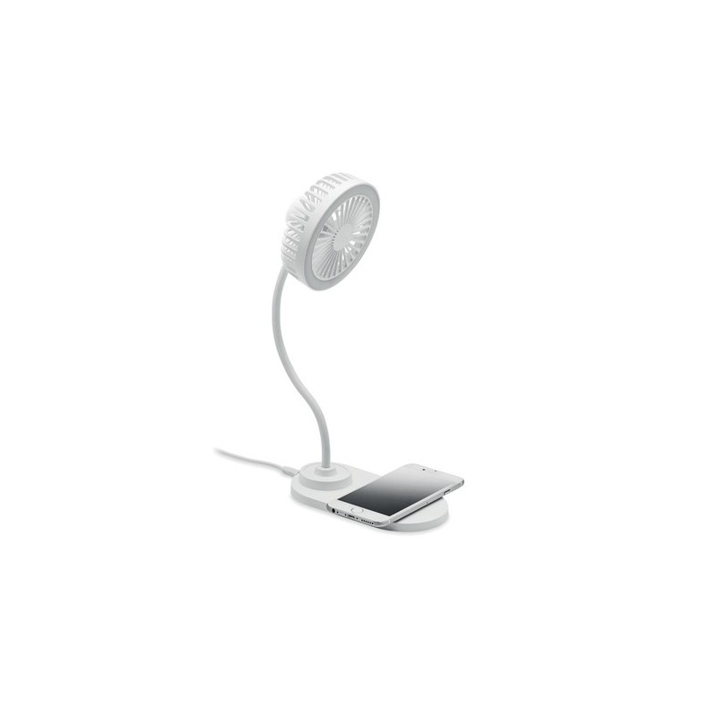 Ventilateur de Bureau Pratique et Éclairant - VIENTO Matières : ABS Couleurs : blanc personnalisable avec votre logo
