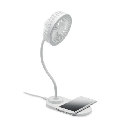 Ventilateur de Bureau Pratique et Éclairant - VIENTO Matières : ABS Couleurs : blanc personnalisable avec votre logo