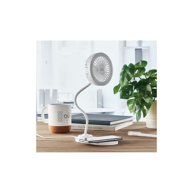 Ventilateur de Bureau Pratique et Éclairant - VIENTO Matières : ABS Couleurs : blanc cadeau entreprise pas cher