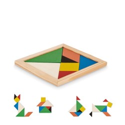 Puzzle en bois personnalisé Tangram - Idéal cadeau Matières : bois Couleurs : bois
