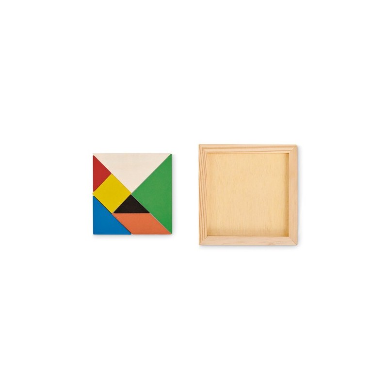 Puzzle en bois personnalisé Tangram - Idéal cadeau Matières : bois Couleurs : bois personnalisable avec votre logo