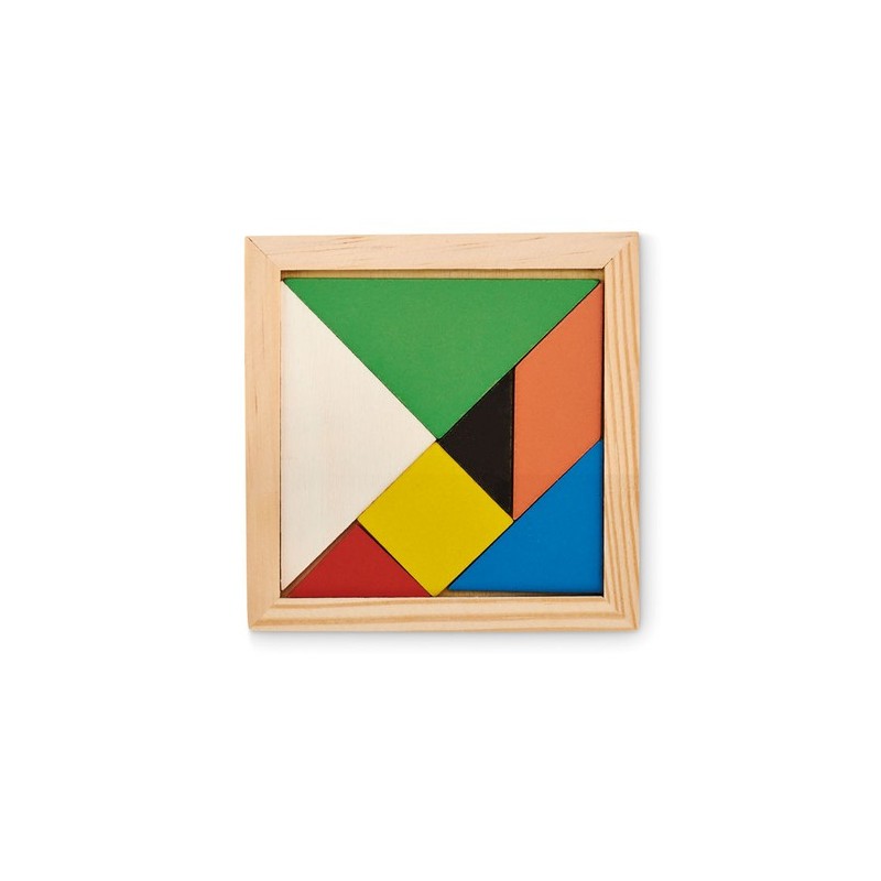 Puzzle Tangram en Bois Coloré - Jeu de Patience