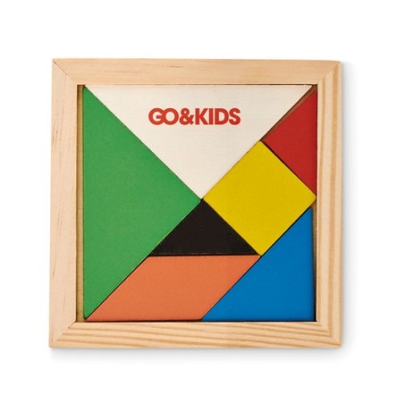 Puzzle Tangram en Bois Coloré - Jeu de Patience