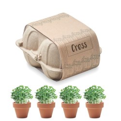 Kit de culture  et pratique personnalisé de cresson Couleurs : beige Matières : terre cuite