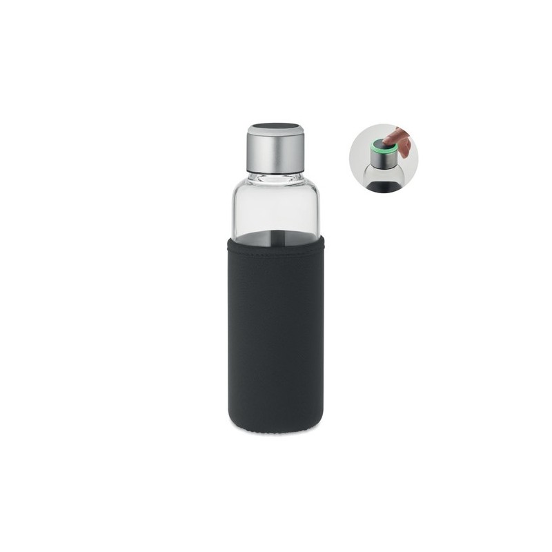 Bouteille à Rappel en Verre Personnalisée - INDER Matières : borosilicate Couleurs : noir