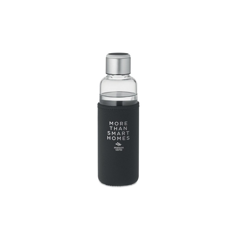 Bouteille à Rappel en Verre Personnalisée - INDER Matières : borosilicate Couleurs : noir cadeau entreprise pas cher