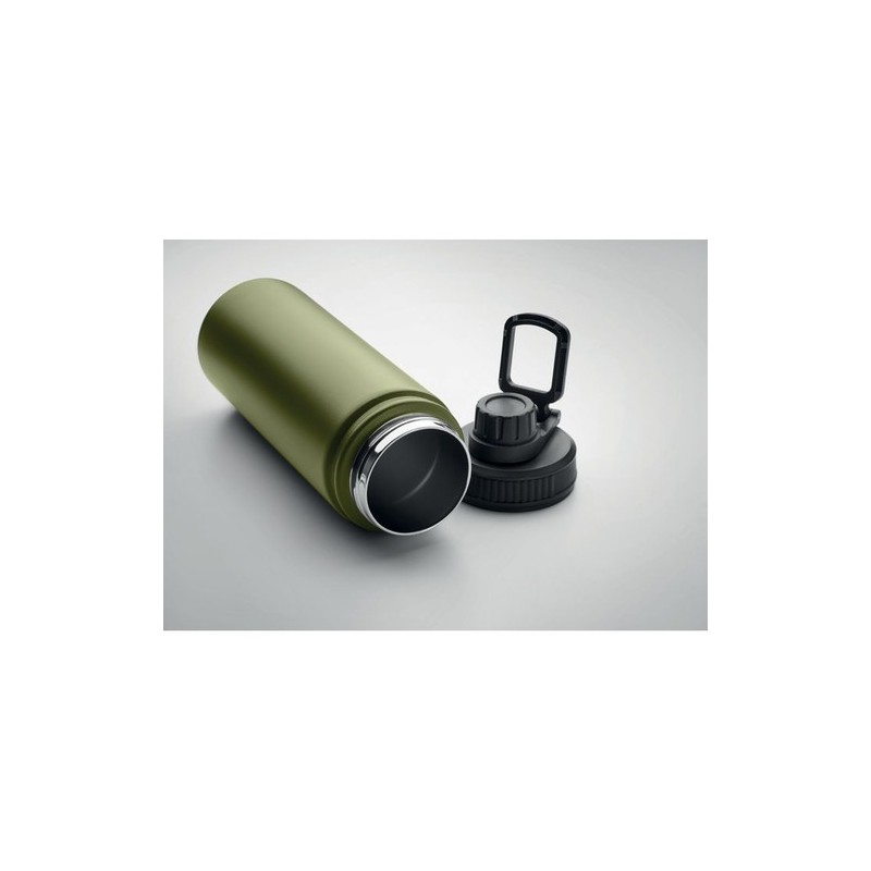 Bouteille isolée double paroi 500 ml personnalisée - MILI Matières : acier inoxydable Couleurs : vert foncé marquage laser ultra