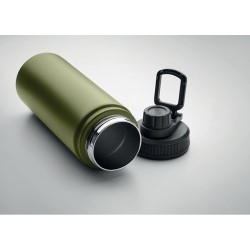 Bouteille isolée double paroi 500 ml personnalisée - MILI Matières : acier inoxydable Couleurs : vert foncé personnalisation rap