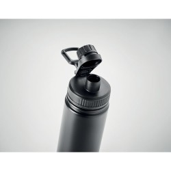 Bouteille isolée double paroi 500 ml personnalisée - MILI Matières : acier inoxydable Couleurs : noir cadeau collaborateur premi