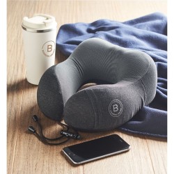 Oreiller de voyage  en RPET personnalisé - BANTAL Matières : PU Couleurs : pierre impression haute définition