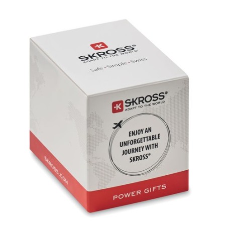 Chargeur USB Éco-responsable Universel 27W - Skross Euro Matières : ABS Couleurs : blanc cadeau entreprise pas cher