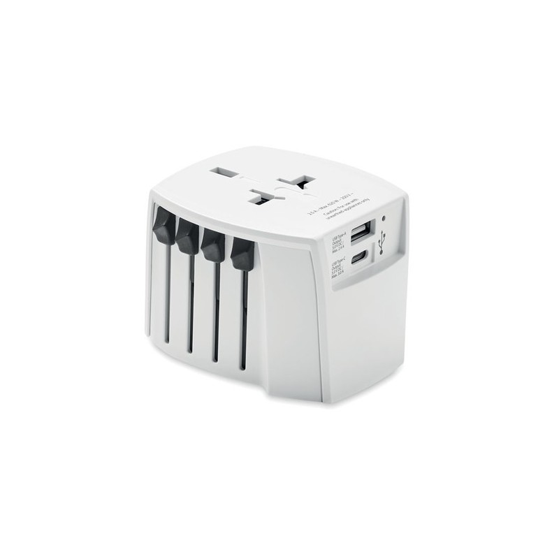 Adaptateur Universel Pratique A/C USB Personnalisé Skross MUV Matières : ABS Couleurs : blanc