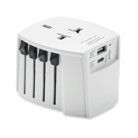 Adaptateur Universel Pratique A/C USB Personnalisé Skross MUV Matières : ABS Couleurs : blanc