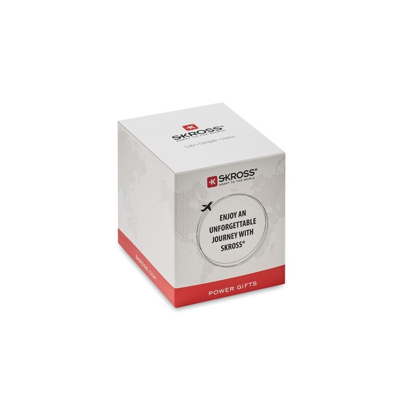 Adaptateur Universel Pratique A/C USB Personnalisé Skross MUV Matières : ABS Couleurs : blanc personnalisable avec votre logo