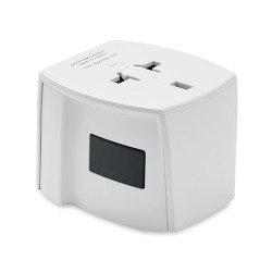Adaptateur Universel Pratique A/C USB Personnalisé Skross MUV Matières : ABS Couleurs : blanc cadeau entreprise pas cher