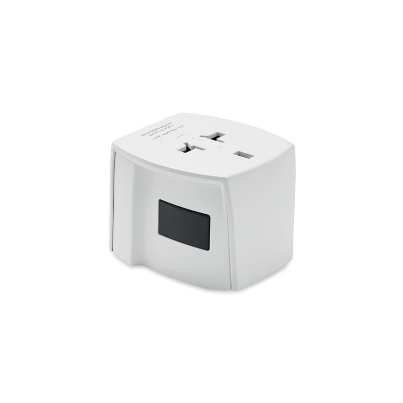 Adaptateur Universel Pratique A/C USB Personnalisé Skross MUV Matières : ABS Couleurs : blanc cadeau entreprise pas cher