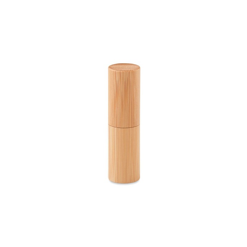 Baume à Lèvres Éco-responsable en Tube Bambou Personnalisé - GLOSS LUX Matières : cire Couleurs : bois personnalisable avec votr