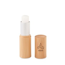 Baume à Lèvres Éco-responsable en Tube Bambou Personnalisé - GLOSS LUX Matières : cire Couleurs : bois cadeau entreprise pas che