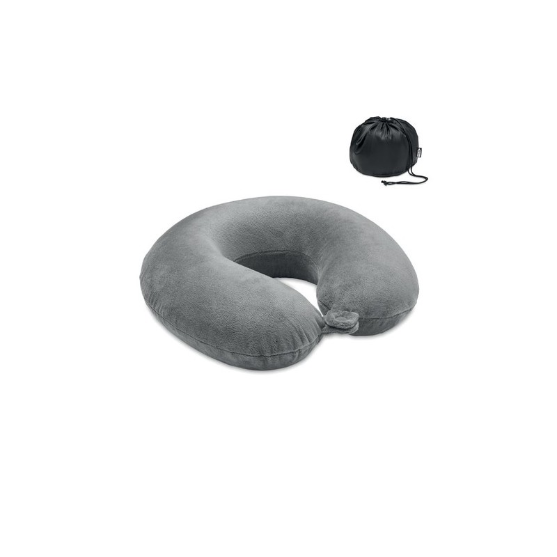 Oreiller de voyage  personnalisé en RPET 210D Matières : PU Couleurs : gris