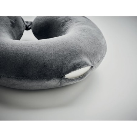 Oreiller de voyage  personnalisé en RPET 210D Matières : PU Couleurs : gris goodies publicitaire événementiel