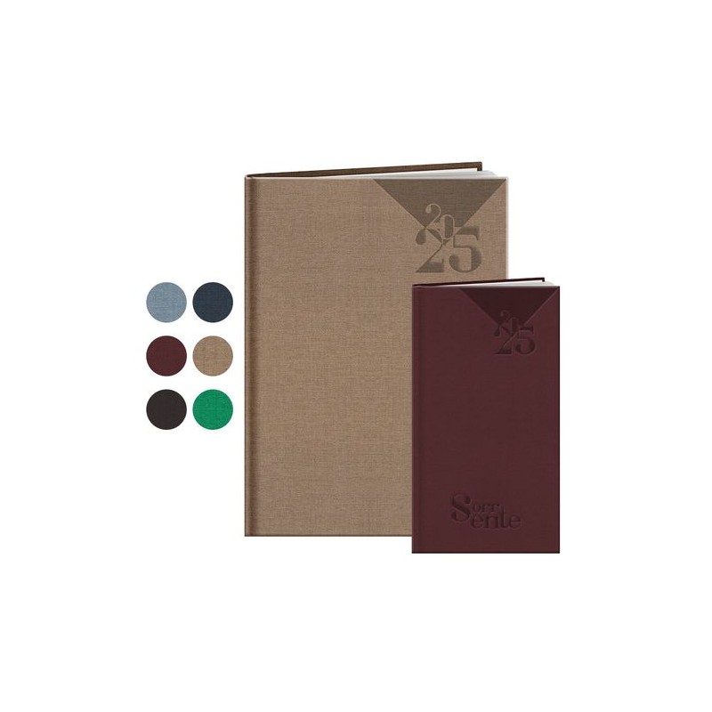 Agenda Éco-responsable Personnalisé 2025 SORRENTE Couleurs : bleu marine Matières : papier (FSC)